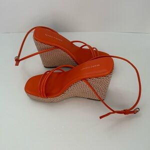 Marc Fisher Orange Wedge Sandals